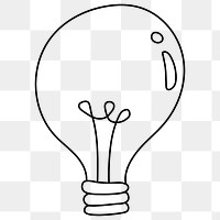 Png old light bulb doodle illustration