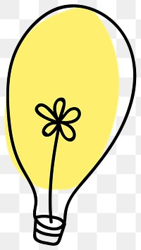 Png glowing light bulb doodle illustration