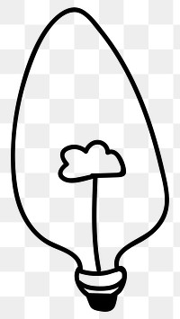 Png light bulb with cute cl doodle illustration