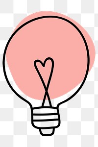 Png heart light bulb cute doodle illustration