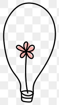 Png flower light bulb cute doodle illustration