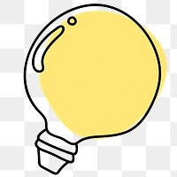 Png glowing light bulb doodle illustration