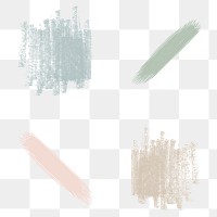 Watercolor and crayon stroke texture set transparent png