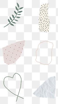 Leaf and abstract badge set transparent png