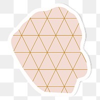 Gold triangle pattern on pink badge transparent png