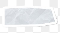 Crumpled gray paper texture banner sticker transparent png