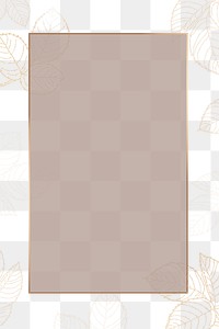 Leafy golden rectangle frame design element 