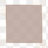 Leafy golden square frame design element