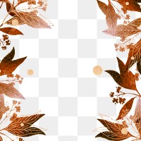 Golden leafy frame design element 