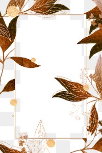 Golden leafy frame design element 