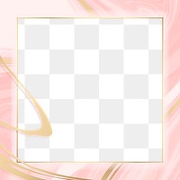 PNG frame pastel pink and gold paint marbling