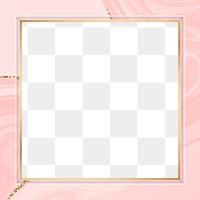 PNG frame feminine pastel pink and gold paint marbling