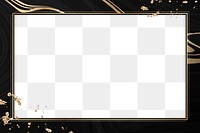 Png frame with luxury gold and black marbling pattern