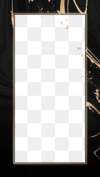 Png frame with gold and black marbling pattern