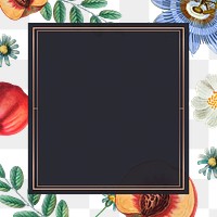 Fruit and flower frame png transparent background