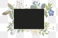 Floral frame png vintage illustration transparent background