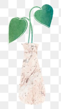 Watercolor tropical potted plant