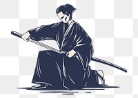 Japanese samurai sticker design element