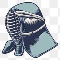 Japanese Kendo mask sticker design element