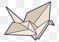 Japanese origami bird sticker design element