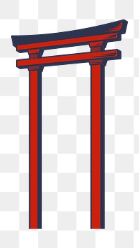 Japanese torii gate sticker design element