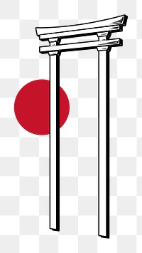 Japanese torii gate sticker design element