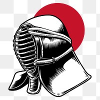 Japanese Kendo mask sticker design element