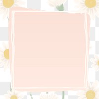 Hand drawn daisy frame transparent png