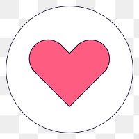Heart love icon on transparent vector