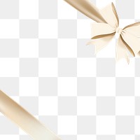 Gold Christmas ribbon element transparent png