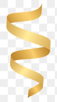 Gold ribbon element transparent png