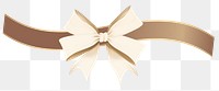 Gold ribbon bow element transparent png