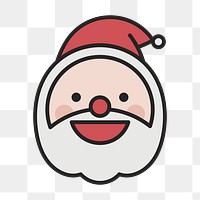 Santa slightly smiling emoticon on transparent background vector