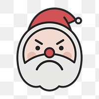 Santa with angry emoticon on transparent background vector