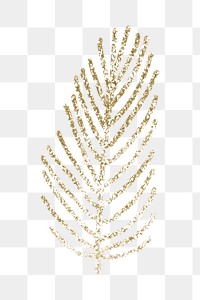 Glittery pine branch element transparent png