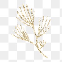 Glittery pine branch element transparent png