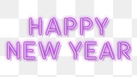Neon bright happy new year wallpaper transparent png