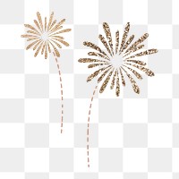 New Year fireworks doodle PNG on transparent background