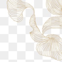 Beige swirly line frame design transparent png