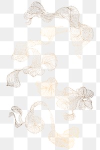 Golden swirly abstract art collection transparent png