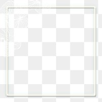 Bright white square frame transparent png