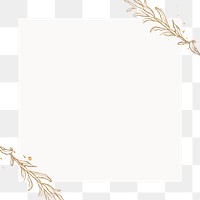 Gold leaves frame on marble background