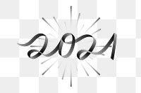 Black 2021 new year transparent png