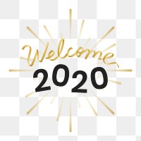 Golden welcome 2020 transparent png
