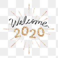 Shimmering golden welcome 2020 transaprent png