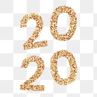 Festive shimmering golden 2020 transparent png