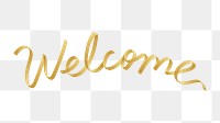 Golden welcome typography transparent png