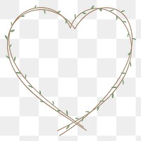 Green hearted wreath element transparent png