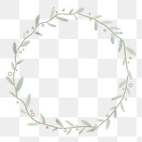 Green wreath PNG on transparent background