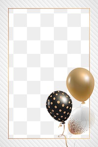 Birthday party balloon frame  png in transparent background